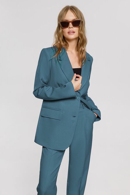 Костюм брючный PIRS 4078 серо-бирюзовый