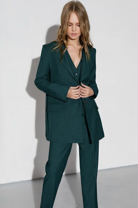 Брюки, Жакет, Жилет PIRS 3812 изумрудный
