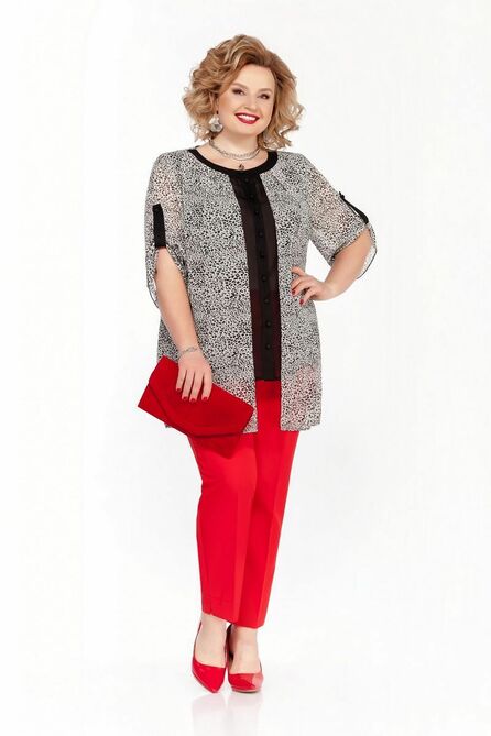 Брюки, Блуза Pretty 717 леопард-красный