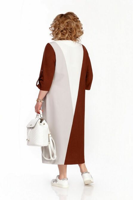 Повседневное платье Pretty 1073 коричневый-ваниль