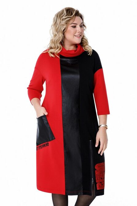 Повседневное платье Pretty 1202 черный-красный