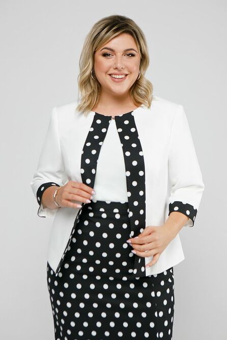 Юбочный костюм Pretty 2035 молочный-черный Юбочный костюм Pretty 2035 молочный-черный