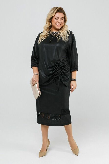 Костюм с блузкой Pretty 1970 черный_имитация_кожи