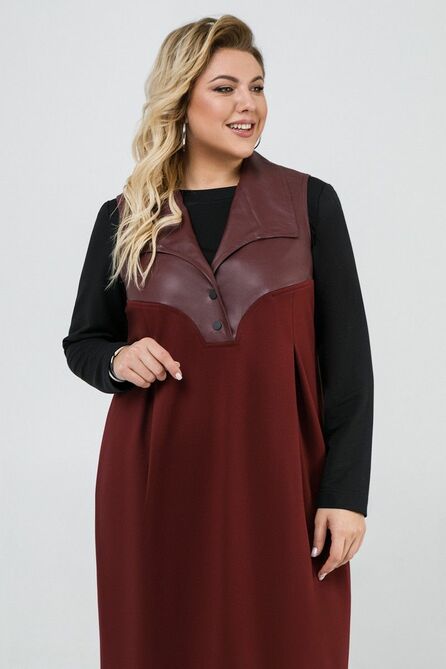 Повседневное платье Pretty 2074 бордовый