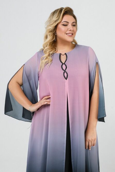 Повседневное платье Pretty 2096 черный-розовый