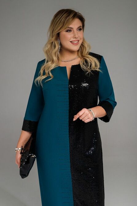 Вечернее платье Pretty 2134 изумруд-черный