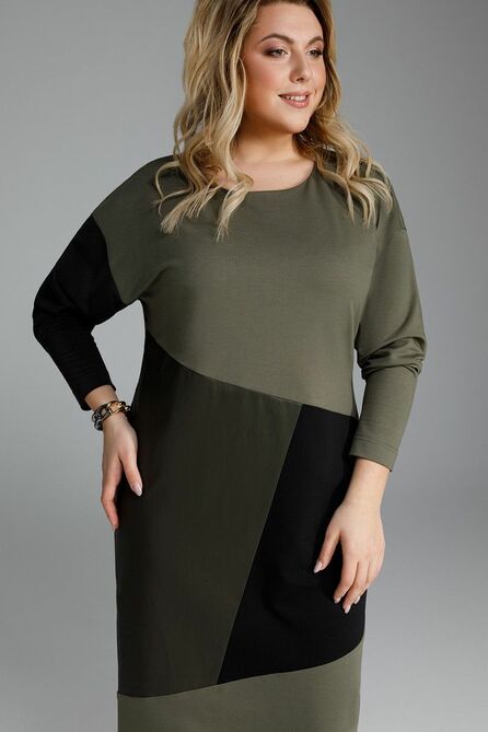 Повседневное платье Pretty 2143 хаки_черный