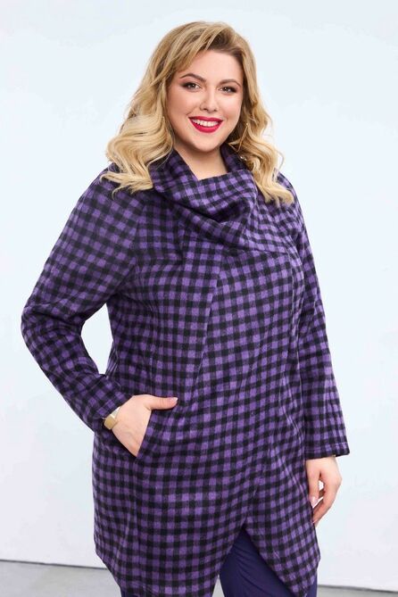 Кардиган Pretty 410 черно-фиолетовая_клетка Кардиган Pretty 410 черно-фиолетовая_клетка