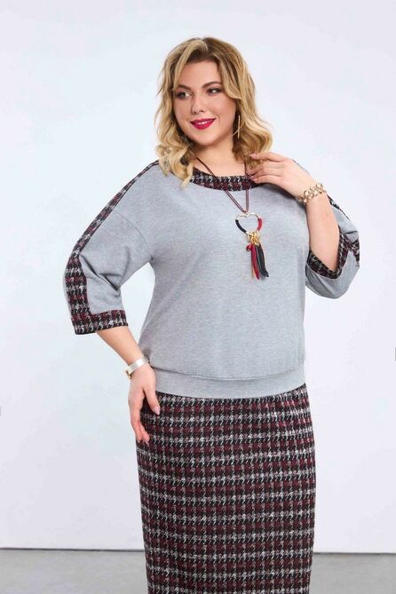 Юбка, Джемпер Pretty 2139 светло-серый