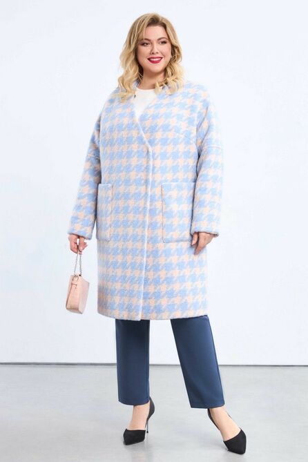 Пальто Pretty 2155 бежево-голубой Пальто Pretty 2155 бежево-голубой