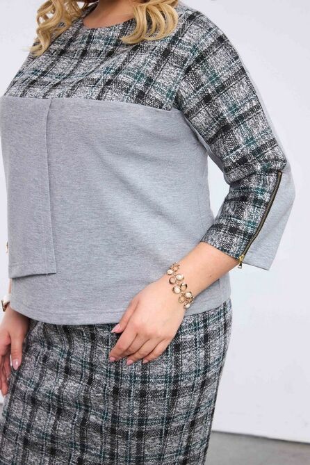 Юбка, Джемпер Pretty 2198 светло-серый