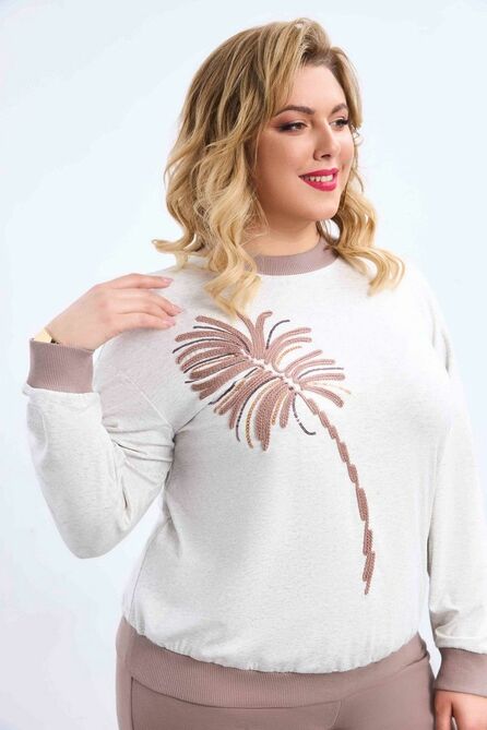 Костюм брючный Pretty 2202 капучино-светло-серый Костюм брючный Pretty 2202 капучино-светло-серый