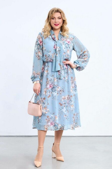 Плательный комплект Pretty 2203 голубой_цветы Плательный комплект Pretty 2203 голубой_цветы