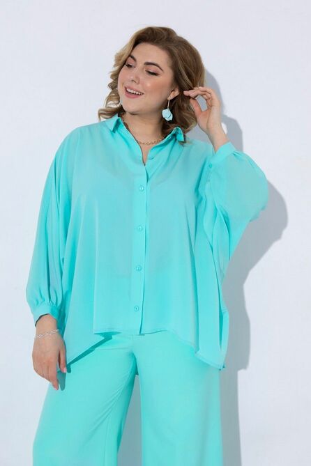 Костюм с блузкой Pretty 2205 лазурный