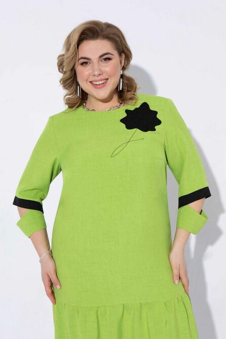 Повседневное платье Pretty 2207 лайм-черный