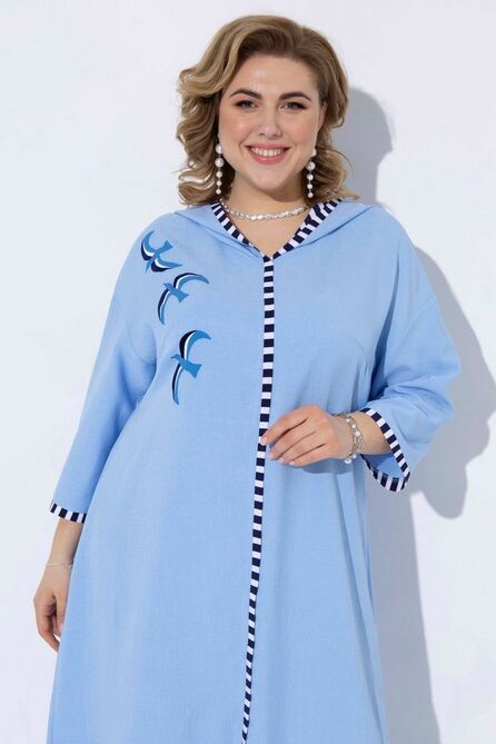 Повседневное платье Pretty 2219 голубой_полоска