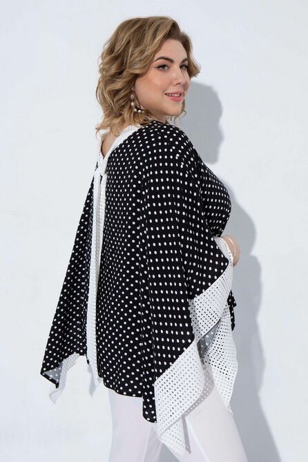 Брюки, Накидка Pretty 2222 черно-белый_горох