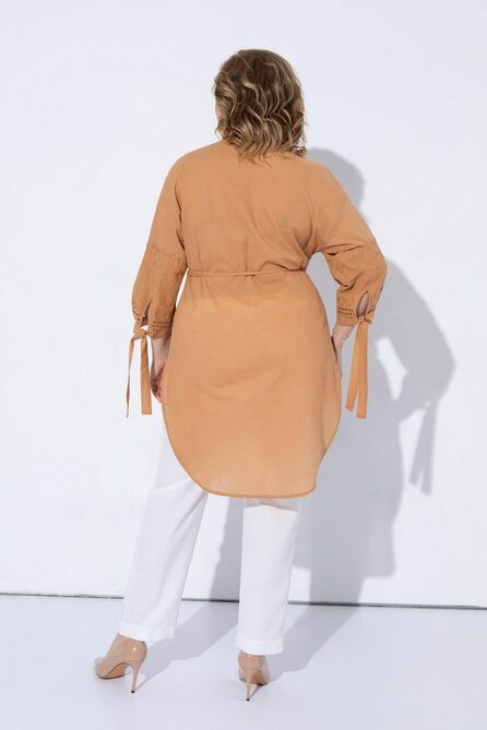 Костюм с блузкой Pretty 2223 белый-кэмел