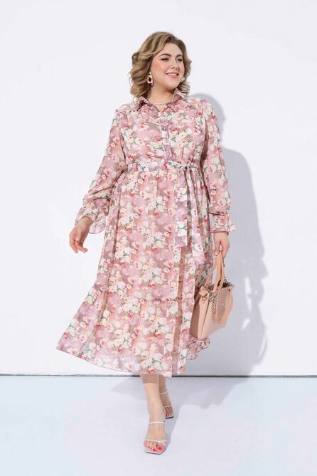 Плательный комплект Pretty 2226 розовый-хаки