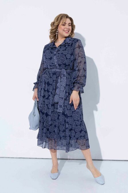 Плательный комплект Pretty 2226 темно-синий_голубой