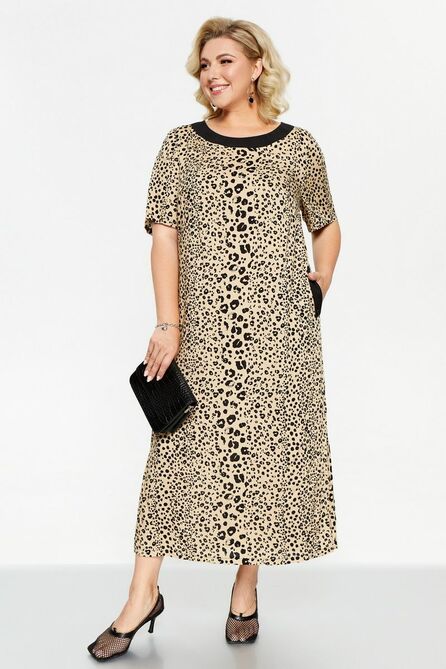 Плательный комплект Pretty 2241 бежевый_черный Плательный комплект Pretty 2241 бежевый_черный