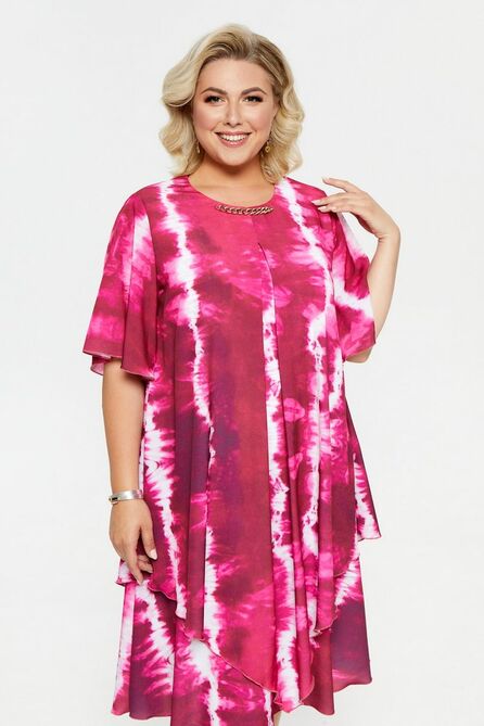 Повседневное платье Pretty 2242 розовый_тай-дай Повседневное платье Pretty 2242 розовый_тай-дай