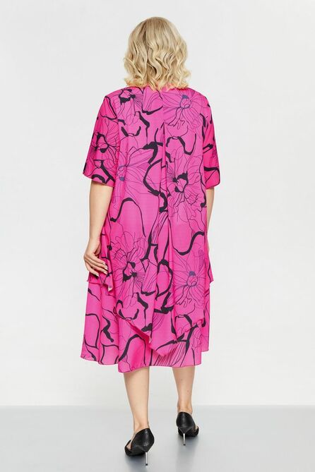 Повседневное платье Pretty 2242 фуксия-черный Повседневное платье Pretty 2242 фуксия-черный