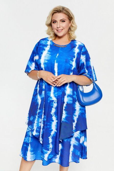 Повседневное платье Pretty 2242 синий_тай-дай Повседневное платье Pretty 2242 синий_тай-дай