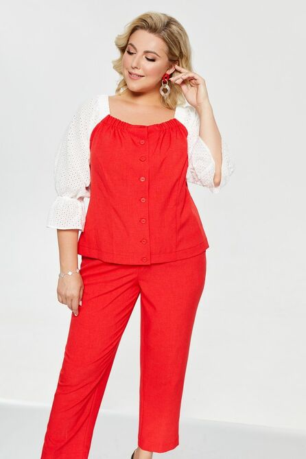 Брюки, Блуза Pretty 2243 красный