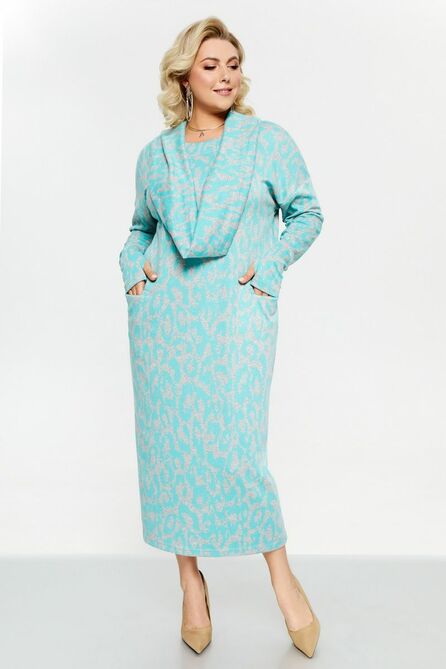 Повседневное платье Pretty 2244 мятный-серый Повседневное платье Pretty 2244 мятный-серый