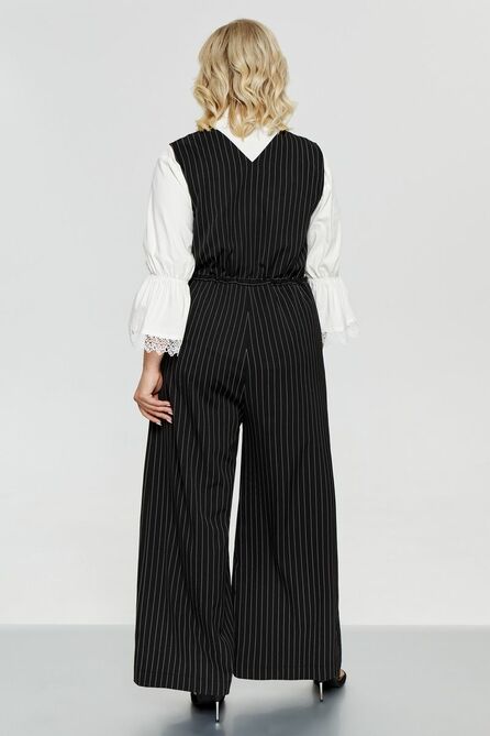 Блуза, Комбинезон Pretty 2247 черный_молочный