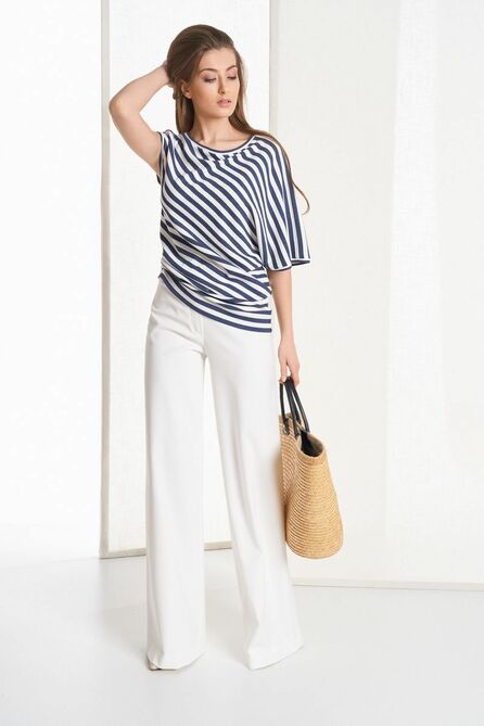 Блузка Rami 2097 сине-белая_полоска