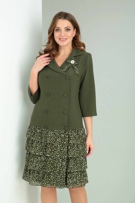 Повседневное платье Ришелье 783 зеленый