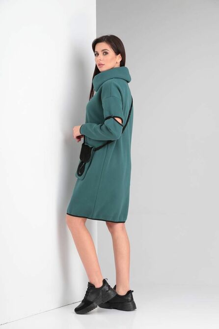 Повседневное платье Ришелье 880 бирюза