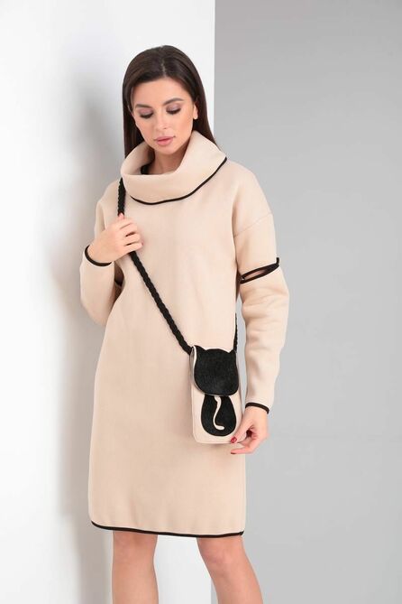 Повседневное платье Ришелье 880 бежевый