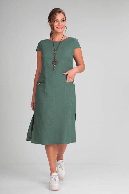 Повседневное платье Ришелье 703 зелень