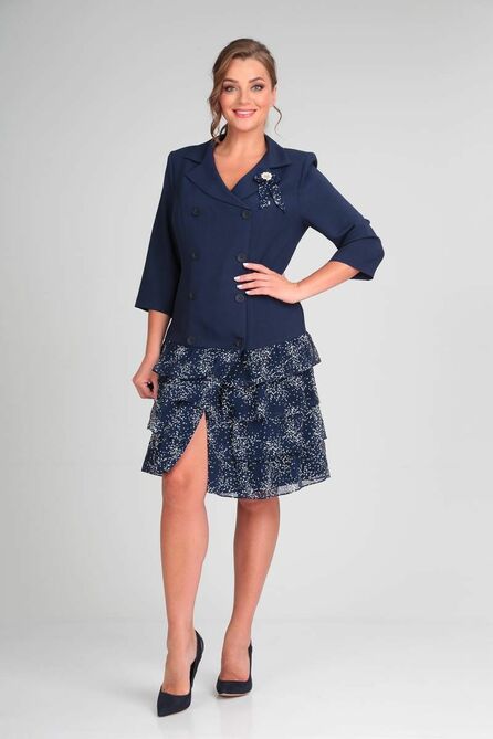 Повседневное платье Ришелье 783 синий