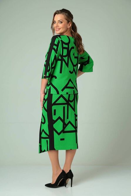 Повседневное платье Ришелье 906 зеленый