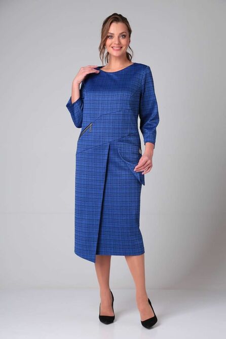 Офисное платье Ришелье 908 василек
