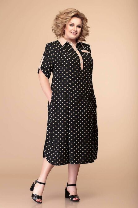 Повседневное платье Romanovich style 1-1657 черный/беж