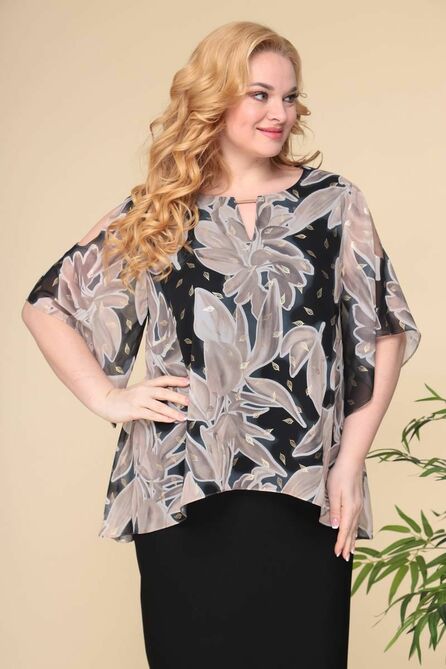 Вечернее платье Romanovich style 1-2347 черный/беж