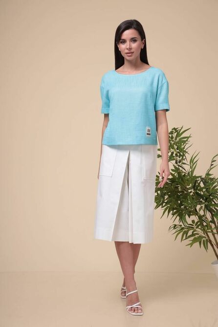Костюм брючный Romanovich style 2-1971 белый/голубой