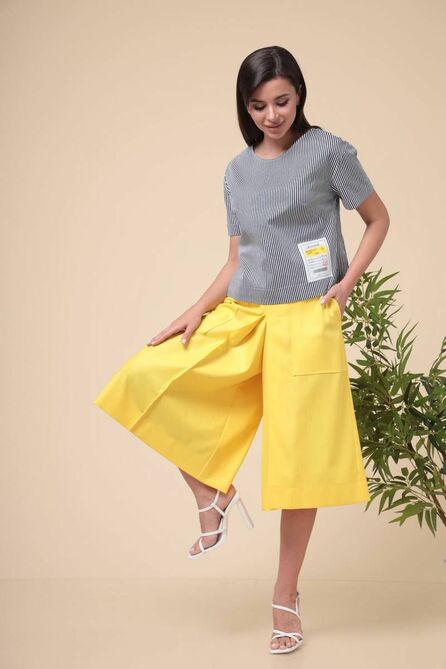 Брюки, Блуза Romanovich style 2-1971 полоска/желтый