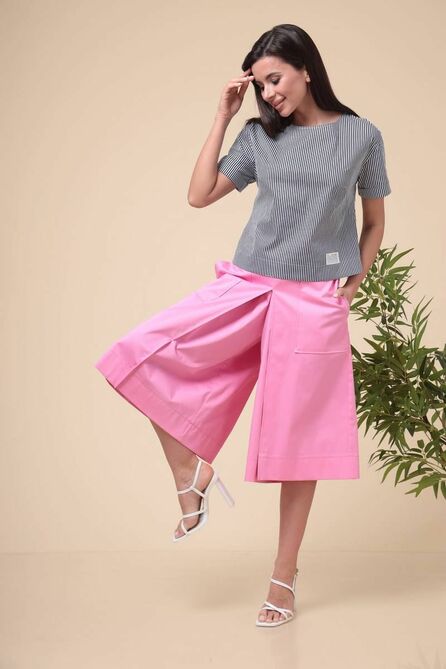 Брюки, Блуза Romanovich style 2-1971 полоска/розовый