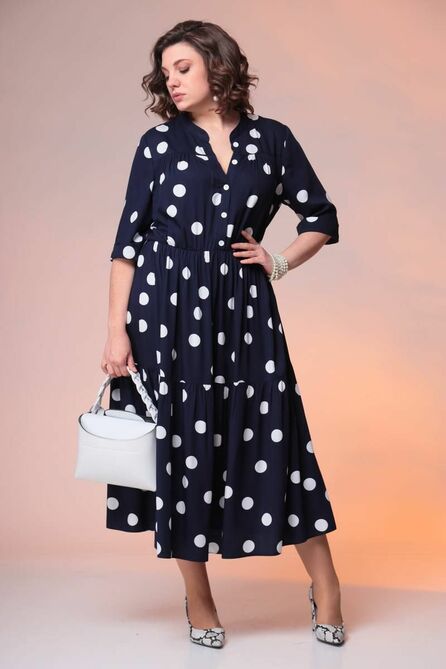 Повседневное платье Romanovich style 1-2373 синий_горох