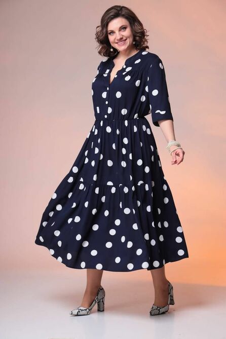 Повседневное платье Romanovich style 1-2373 синий_горох