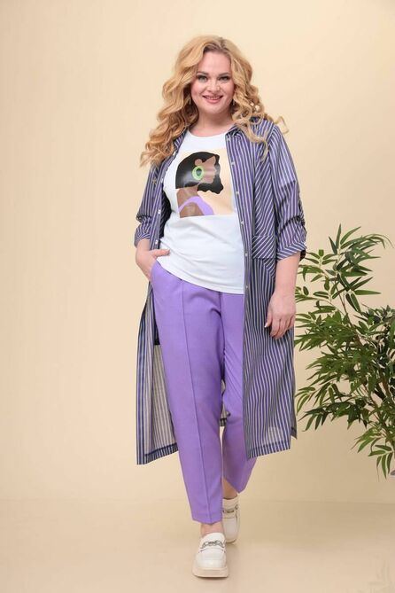 Кардиган, Брюки, Блуза Romanovich style 3-2354 сиреневые_тона