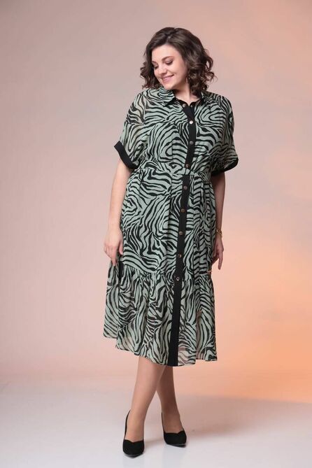 Повседневное платье Romanovich style 3-2359 олива/черный