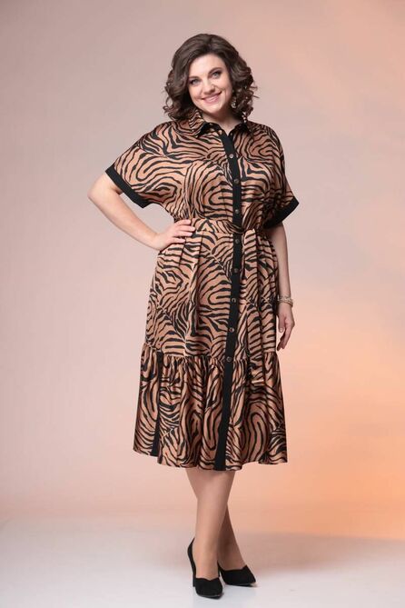 Повседневное платье Romanovich style 1-2359 кэмел/черный