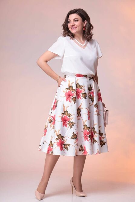 Костюм с блузкой Romanovich style 2-2389 белый/хаки Костюм с блузкой Romanovich style 2-2389 белый/хаки